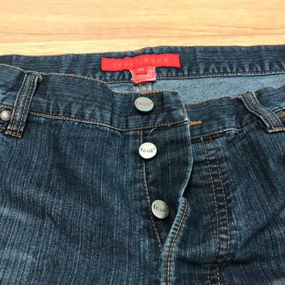 FCUK Jeans Regular Straight Leg Dark Wash Size 38 - Picture 6 of 10